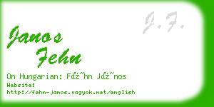 janos fehn business card
